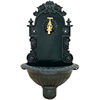 Fuente de Pared para jardín con Pila Estilo Antiguo - Aluminio Fundido - Verde